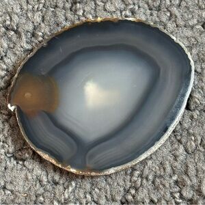 Gray Agate Gemstone Stone Rock 2.5” x 2.25”